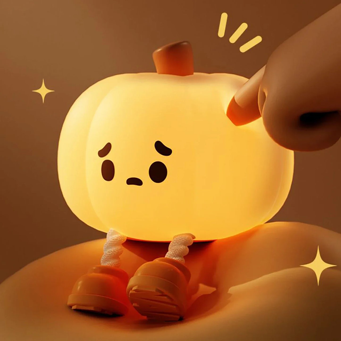 Cute Night Light Silicone LED Sleeping Lamp Rechargeable Bedside Touch Nursery Nightlight For Kids Room