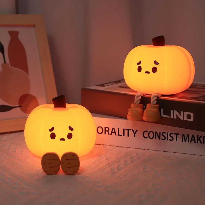 Cute Night Light Silicone LED Sleeping Lamp Rechargeable Bedside Touch Nursery Nightlight For Kids Room