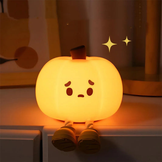 Cute Night Light Silicone LED Sleeping Lamp Rechargeable Bedside Touch Nursery Nightlight For Kids Room