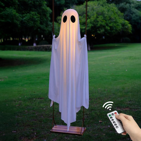 Halloween Haunted Swinging Ghost Light - LED Spooky Decoration